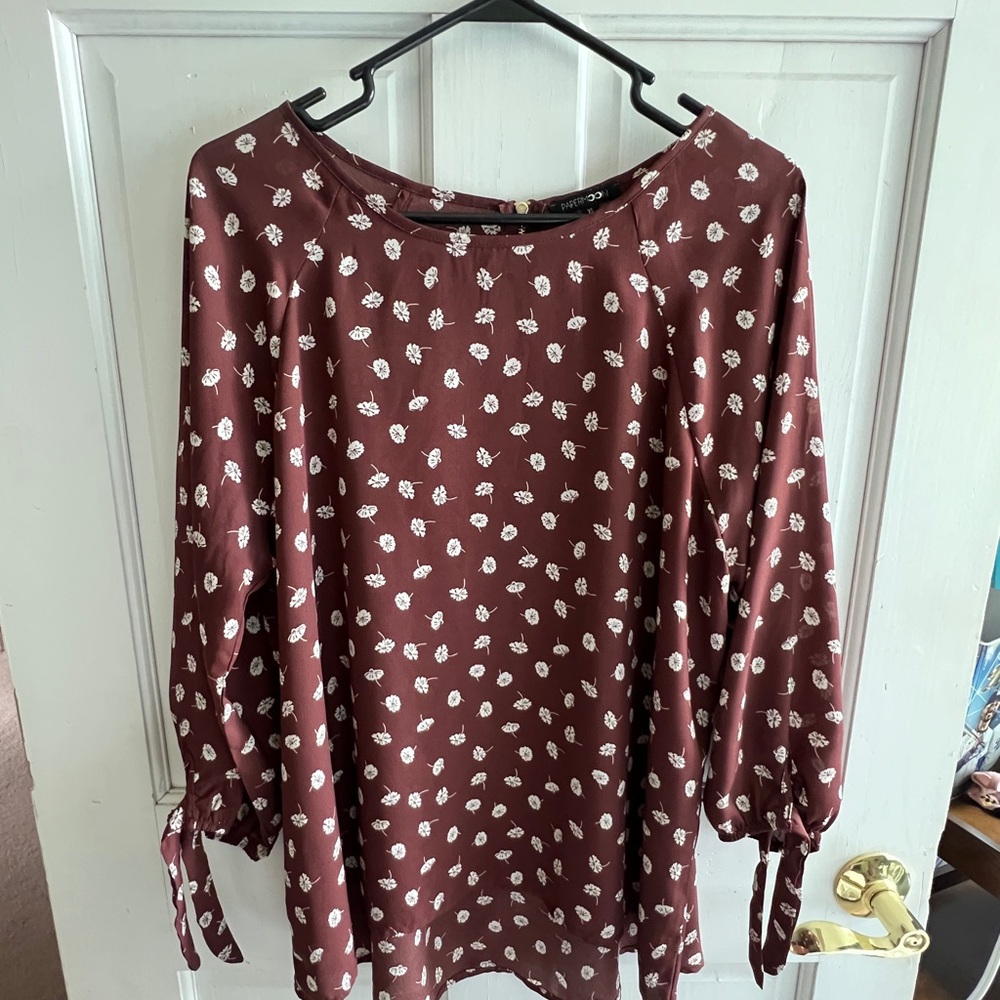 Papermoon Burgundy Floral Blouse